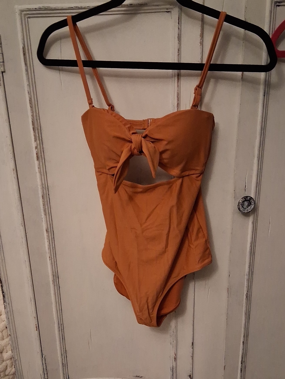 aerie Mustard Tie-Front One-Piece Swimsuit